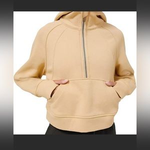 Women's Tan Zip-Up Sweater